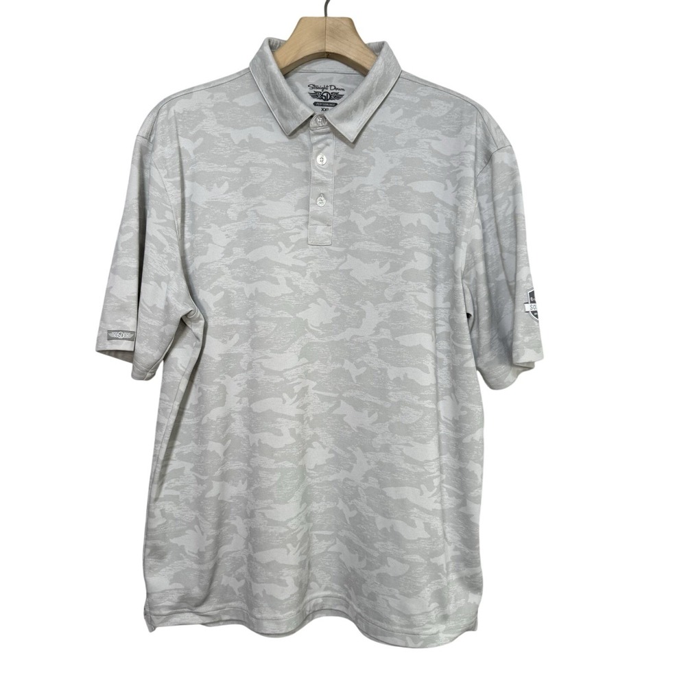 Straight Down‎ Mens XXL Daniel Island Golf Polo Performance Camo Beresford Creek